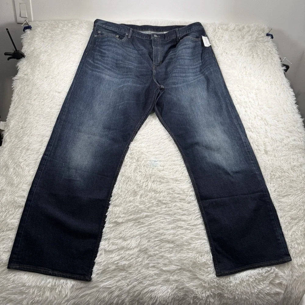 Banana Republic Straight Fit Jeans Mens Size 44x32 Indigo Preppy Casual Fade NWT